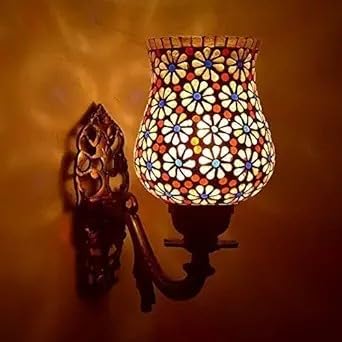 LunaCraze (03 Designer Glass Mosaic Wall Lamp for Living & Home Decoration Indoor Outdoor/Metal and Glass Fitting (Multicolour, Bulb not Included) (B0DHRW2LRQ) Amazon Price History, Amazon Price Tracker