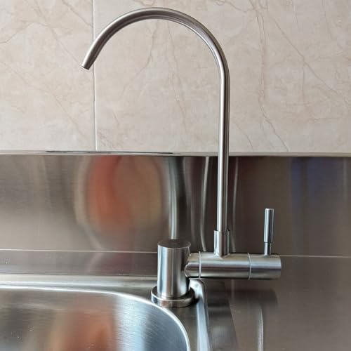 Image of Stainless Steel Drinking Water Faucet, Water Filter Faucet 360 Rotation Folding Faucet for Bar Sink Kitchen Ro System (One Way Round)