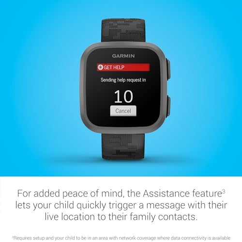 Garmin Bounceā¢, Kids Smartwatch, Two-Way Text and Voice Messaging, Location Tracking, Black Camo - 4