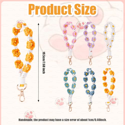 Llavero de coche pulseras Mikovivi hechos a mano en macramé con cordón de muñeca boho para mujer 3