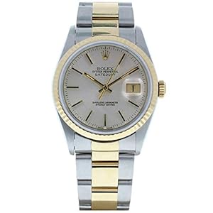 Rolex Men’s Datejust Model 16233 Steel & 18k Gold Oyster Band Silver Dial (Certified Preowned)