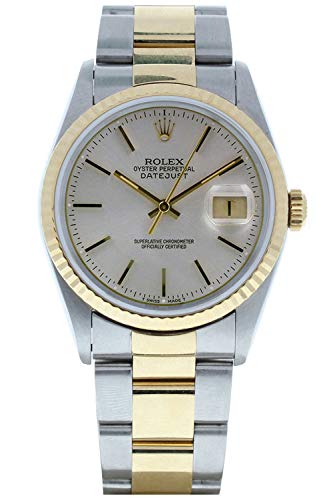 Rolex Men's Datejust Model 16233 Steel & 18k Gold Oyster Band Silver Dial (Certified Preowned)