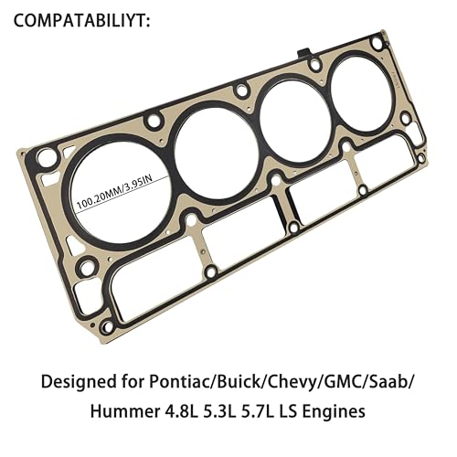 Image of 2PCS Multi Layer Steel Head Gasket Kit for GM LS1 LS6 V8 4.8L 5.3L 5.7L | inchMLS Head Gaskets - OE 12589226 12498544 98544 Fits Buick GMC Pontiac Hummer Saab 1998-2019 LS Engine Repair inch