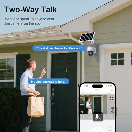 Image of HOSAFE.COM Security Cameras Wireless Outdoor, Free Cloud Storage, Solar WiFi Cameras for Home Security, 2K Color Night Vision, AI Motion Detection, 2-Way Audio, IP66 Waterproof, 360 Live View