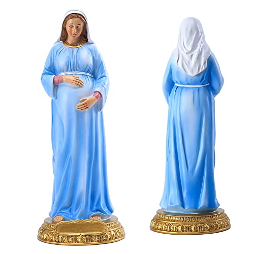 Estatua Virgen María Embarazada Resina 8.4 pulgadas miniatura 4