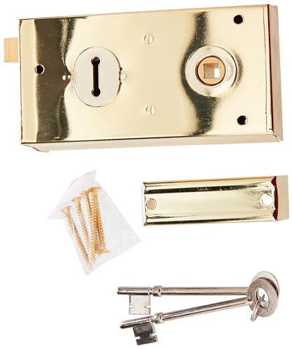 Yale Locks P401GRY Rim Lock 138 x 76mm - Polished Brass Finish (Visi Pack)