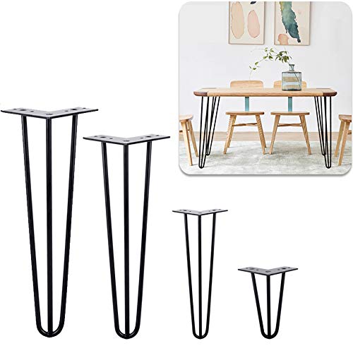 Preisvergleich Produktbild Furniture Leg Haarnadelbeine Metal Tischbeinen Schwarz 71cm Möbelfüße Für Holzplatte, Couchtisch Und Esstisch, Tischzubehör DIY, 4 StüCke, 15 / 20 / 30 / 35 / 40 / 45cm