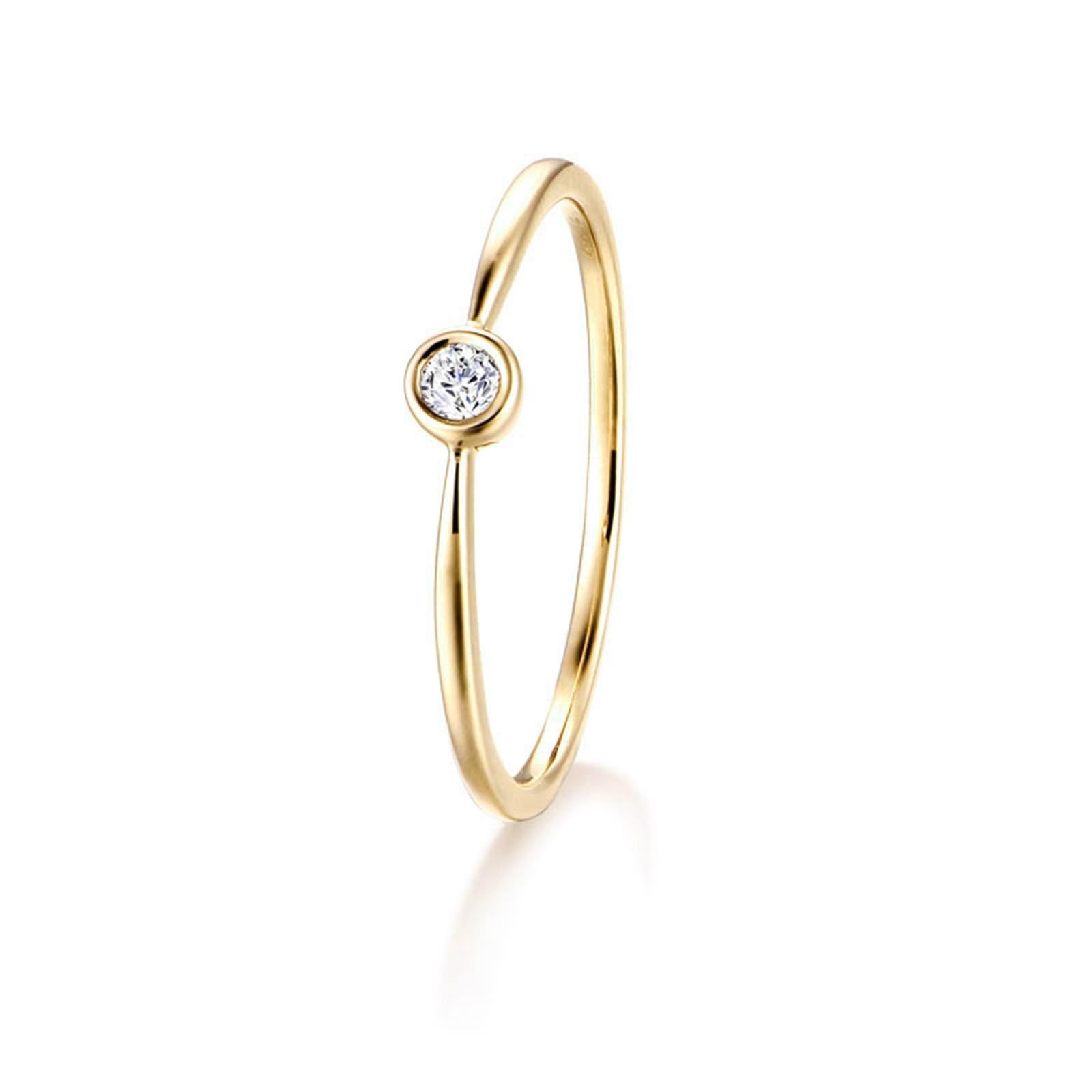 18 Karat Weißgold Eheringe, Promise Ring Runder Ring mit Weißem, Rundem Diamanten Ringe Frauen