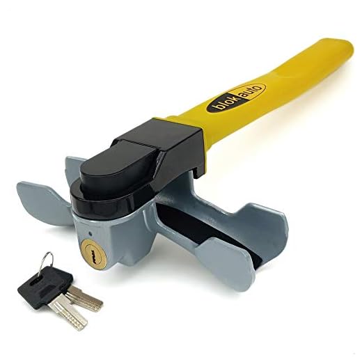Blokauto 954/B Barra antirrobo coche volante salpicadero, amarillo, universal, nueva cerradura,
