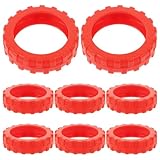 IMIKEYA Fundas Protectoras para Ruedas de Maletas de Silicona 8 Piezas Color Rojo Tamaño 55X55X15 MM Protectores Antirruido y Antideslizantes para Uso Aeropuertos y Viajes