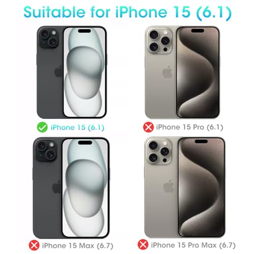 Image of ZORBES Phone Case for iPhone 15 Multifunctional Phone Cover with Folding Phone Ring Grip & Sliding Camera Cover, PC Anti-Scratch Phone Case for iPhone 15 6.1 inch Black