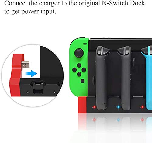 image for RunSnail 4in1 Joy-con Charger for Nintendo Switch Joy-con, Charger Sta