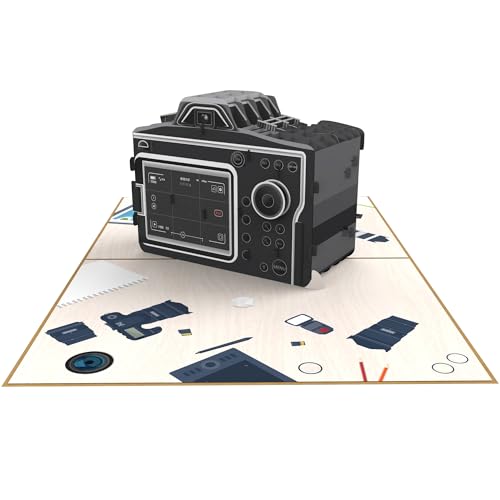MOKIO® Pop-Up Karte – Kamera – 3D Grußkarte zum Geburtstag für Fotografen, Gutschein für Fotoshooting, Fotografie Geschenkidee