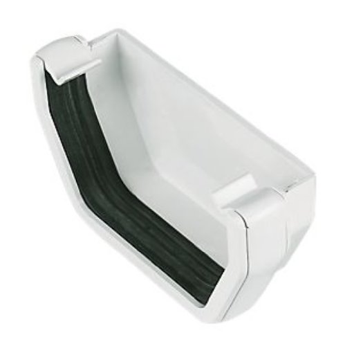 Marshall Tufflex White Square Guttering and Downpipe - Gutter and Pipe Fittings - Guttering External Stop End