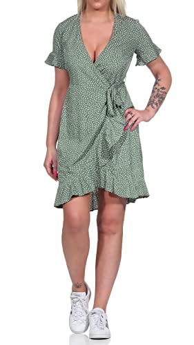 Vero Moda Vmhenna 2/4 Wrap Frill Dress Noos Vestido, Verde (Laurel Wreath), L para Mujer