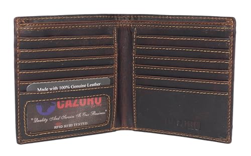 RFID Blocking Men's Slim Bifold Hipster Credit Card Premium Lambskin Leather European Wallet