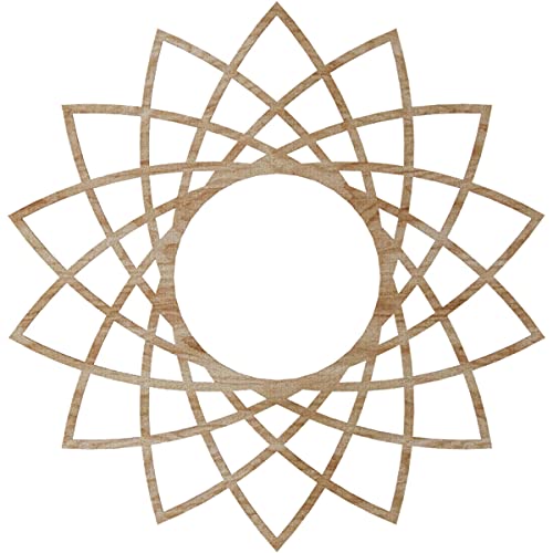 Image of Ekena Millwork 32 inchOD x 12 3 /8 inchID x 1 /4 inchT Eleanor Wood Fretwork Pierced Ceiling Medallion, Red Oak