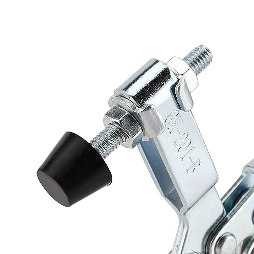NGOSUET 6 Stück Kniehebelspanner Vertikal 100kg GH-201-B Schnellspanner Waagerecht Spanner Horizontal Toggle Clamp Verstellbar Toggle Lever Clamp für Maschinenbetrieb, Zimmerei, Schweißen, Rot