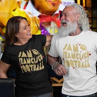 San Francisco Football Shirt for Women, Retro Stars Football Shirts Top White