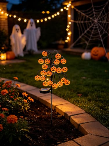 ChayWillow Solar Halloween Pumpkin Tree Stake Lights Outdoor - image 3