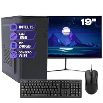 Pc Computador Completo Intel core I5 Memoria 8gb Ssd 240gb Monitor 19