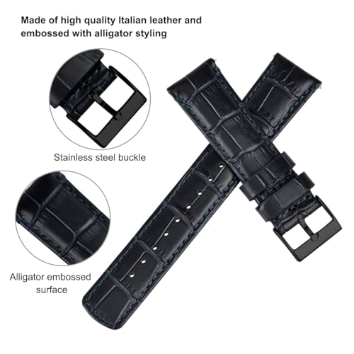 Image of Ritche Christmas Gift Quick Release Leather Watch Bands Genuine Leather Watch Strap for Samsung Galaxy Watch 6 Band Classic 43mm 47mm 40mm 44mm 18mm, 20mm or 22mm for Men and Women, White Elephant Gifts, Stocking Stuffers for Men