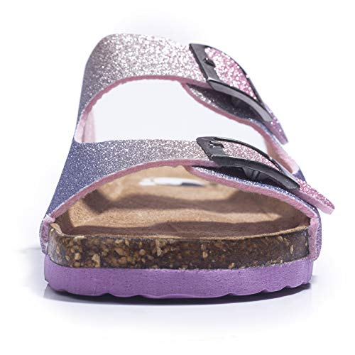 FITORY Boys Girls Glitter Slide Sandals, Cork Slipper with Adjustable Straps for Little Kid/Big Kid3