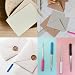 4 Pcs Letter Opener, Stainless Steel Letter Opener Knife, Stainless Steel Hand Envelope Slitter, Stainless Steel Envelope Openers, Lightweight Mail Slitters Letter Knives (Black, White, Blue, Pink)