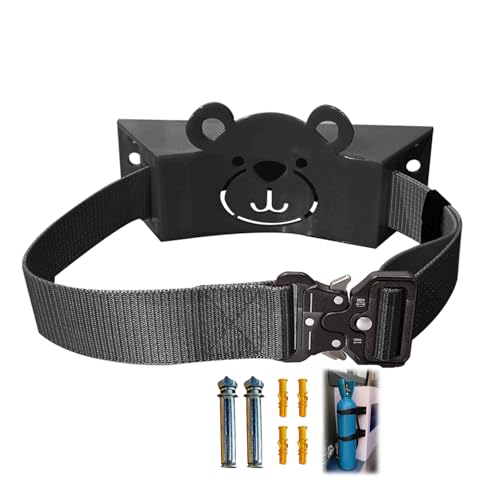Black ABS Gas Cylinder Holder (Includes Screws and Safety Chain);Propane Tank Holder, Gas Cylinder Mount, Wall-Mounted Cylinder Bracket.Suitable for Oxygen, Nitrogen, and Acetylene Cylinders.