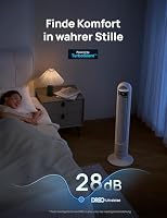 DREO Smart Turmventilator fürs Schlafzimmer, leiser Standventilator mit 28 dB, Luftreichweite bis 8,8 m, 4 Stufen & 3 Modi, 8 Std.-Timer, App, Alexa & Google, 90° Oszillation, für Zuhause/Büro – Ansicht 5