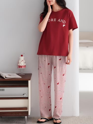 Image of Louis Luxe Womens Korean Night Dress || Full Pyjama Set || Korean Nightsuit ||Women Nightwear ||Round Neck Full Sleeve Nightsuit || Loungewear || Everyday Nightdress (ND-12)