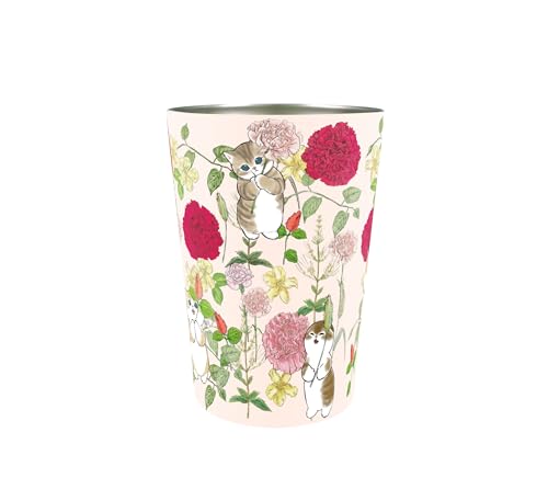 mofusand × 日比谷花壇 2WAY 真空二重 タンブラー 450ml 【 カーネーション 】かわいい 植物 花 猫 保温 保冷 コップ 53-5006