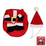 Disfraz de compañía Mesita de noche de cosplay de Navidad con caja de Navidad y sombrero para cachorros (XL)