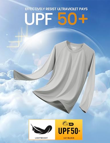Image of MAGCOMSEN Men's Long Sleeve Shirts UPF 50+ UV Sun Protection Athletic Shirts for Hiking Running Workout Rash Guard