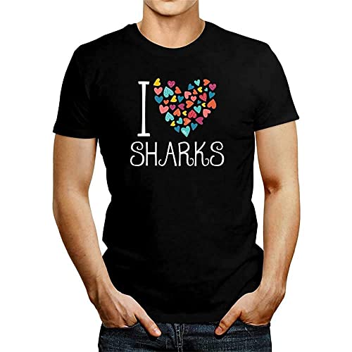 BAQUE Anquan I Love Sharks Colorful Hearts T-Shirt