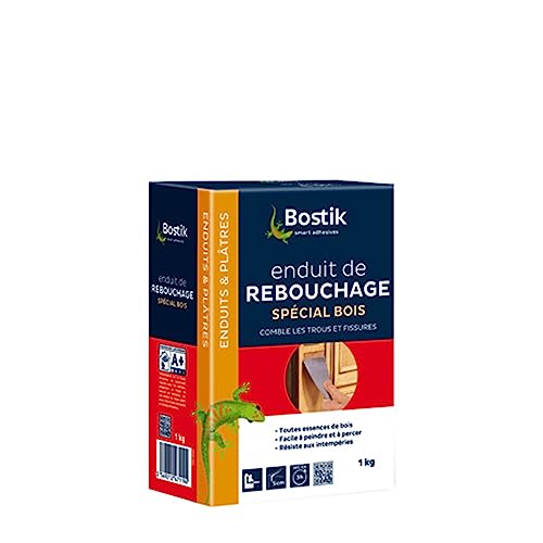 Bostik Enduit de Rebouchage Prêt à l'Emploi Spécial Bois – Pâte à Bois en Poudre – Intérieur et Extérieur – Pour Combler les Trous et Fissures...
