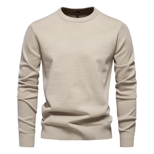 Pull en tricot à col rond coton homme vêtement automne hiver tendance