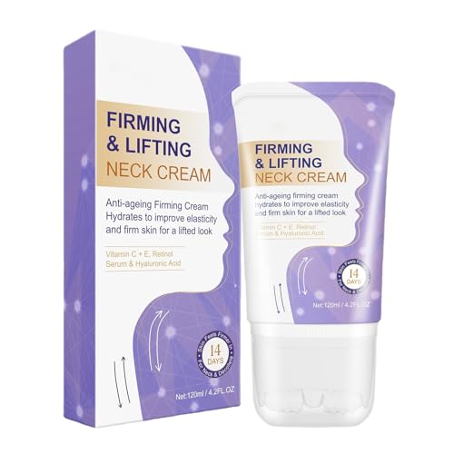 Crema Reafirmante de Cuello, Crema Reafirmante de Cuello con Masaje de Rodillos 2 en 1, Crema Cuello y Escote Reafirmante con Niacinamida y Ácido Hialurónico, Para una piel Suave y Joven