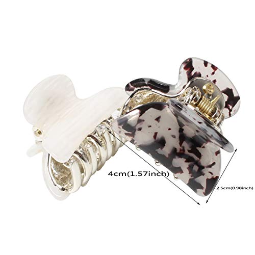 1.57 Inch Small Acrylic Hair Claw Clips For Girls And Women Marbling Hair Clips,Plastic No-Slip Grip Jaw Hair Clip Hair Jaw Clamp,Pack Of 12 #TOP4