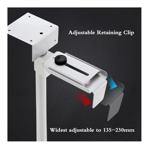 Soporte para Torre de PC bajo el Escritorio, Soporte Giratorio 360° Ajustable en Altura y Ancho, Compatible con la Mayoría de Torres de CPU (Negro/Blanco) miniatura 4