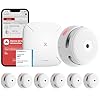 X-Sense Détecteur de Fumée Connecté, Kit de Sécurité pour la Maison avec SBS50 Station de Base, Conforme à la Norme EN14604, Compatible avec l'Appli X-Sense Home Security, FS61