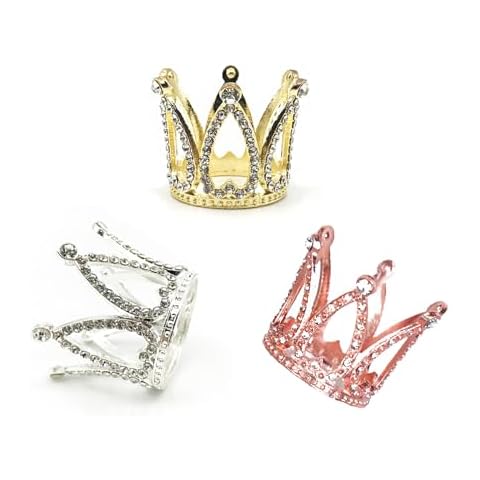 3 Pieces Mini Crown Cake Toppers Cover