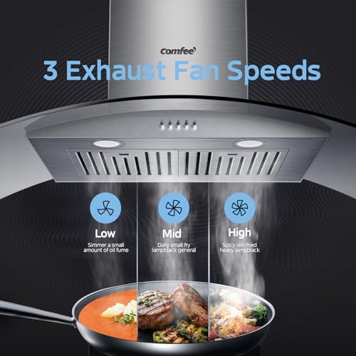 COMFEE' CVG36W8AST V71 Rangehoods, 36 inch, Stainless Steel