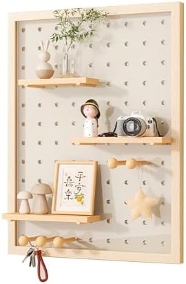 Solid Wood Acrylic Pegboard Organizer Kit - 23.6x31.5in Wall Storage for Home, Office, Dorm, Game Room - Versatile Space-Saving Display & Tool Organizer
