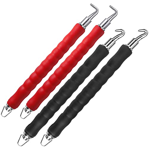 4 PCS Automatic Rebar Tie Tool, Rebar Tie Wire Twister, Rebar Wire Twister Pull Tie Wire Twister, Easily Save Time and Efort for Construction Site Steel Lashing - Contains Straight and Curved Hooks