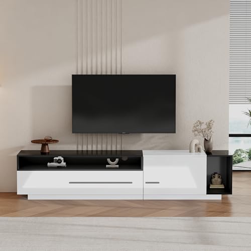 Hochglanz-TV-Schrank, Lowboard,TV-Board, TV-Kommode,170 cm – Für Fernseher bis 70 Zoll mit Schublade, Tür und offenem Fach