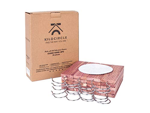 Kilocircle [Newly Upgraded:hook Assembled] Cedar Hang Ups For Closet 20Pcs With Cedar Fragrance-Standard Size 6.5’’X1.9'’X0.5'' #TOP1