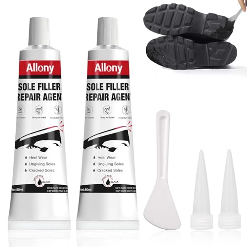 Allony Reparación Instantánea de Suelas Desgastadas Pegamento Para Zapatos, Negro Pegamento Zapatos Suela, Adhesión Súper Fuerte Pegamento Zapatos Agente de Reparación de Llenado-50ml
