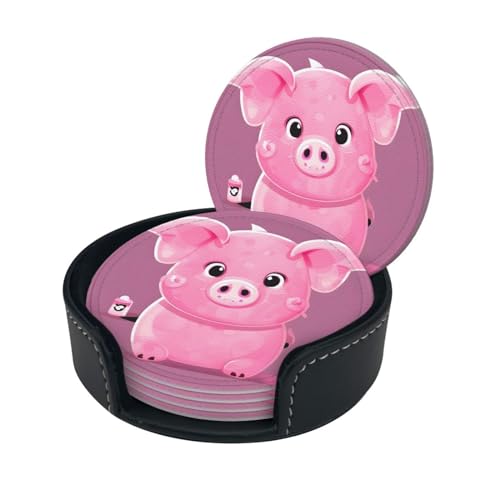 Dessous de verre cochon rose : cadeau de pendaison de crémaillère idéal