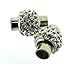 Beads Direct USA Kumihimo / Leather End Cap Magnetic Clasp (3 Sets) with Crystal Pave Beads - 6mm-hole